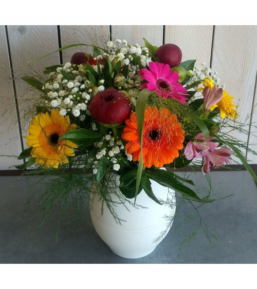 Bouquet gerbera et fleurs de saison